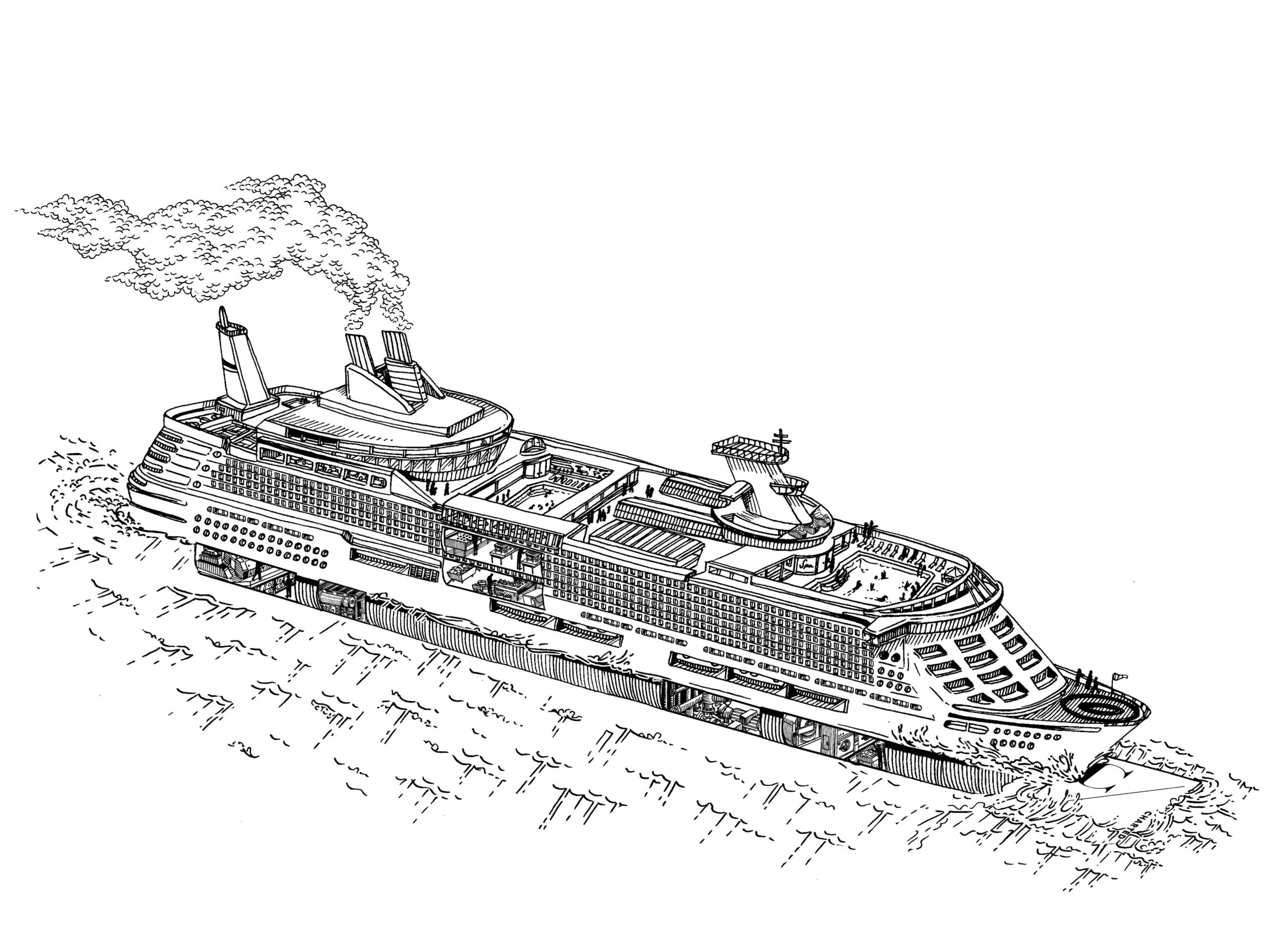 Cruise Ship Drawing Clipart for Free Download  FreeImages