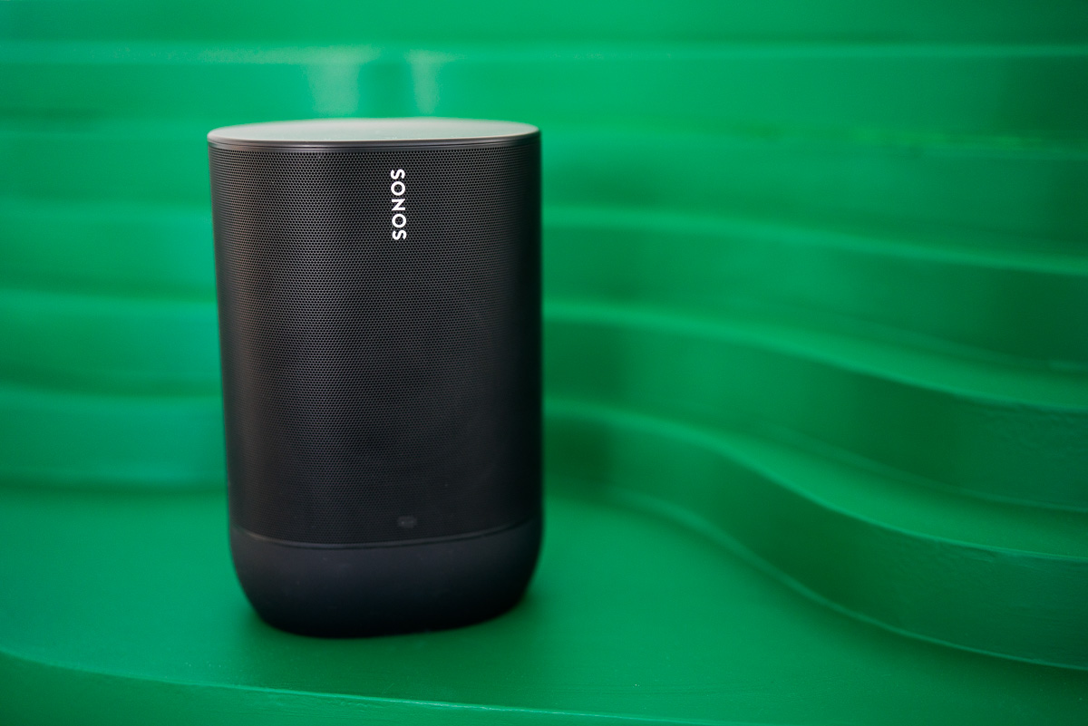 The Sonos Move is a Bluetooth-enabled portable speaker that automatically adjusts to its surroundings