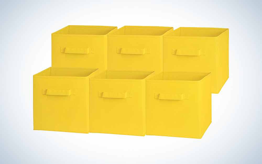 Collapsible Stackable Storage Bins Yellow – ES Essentials