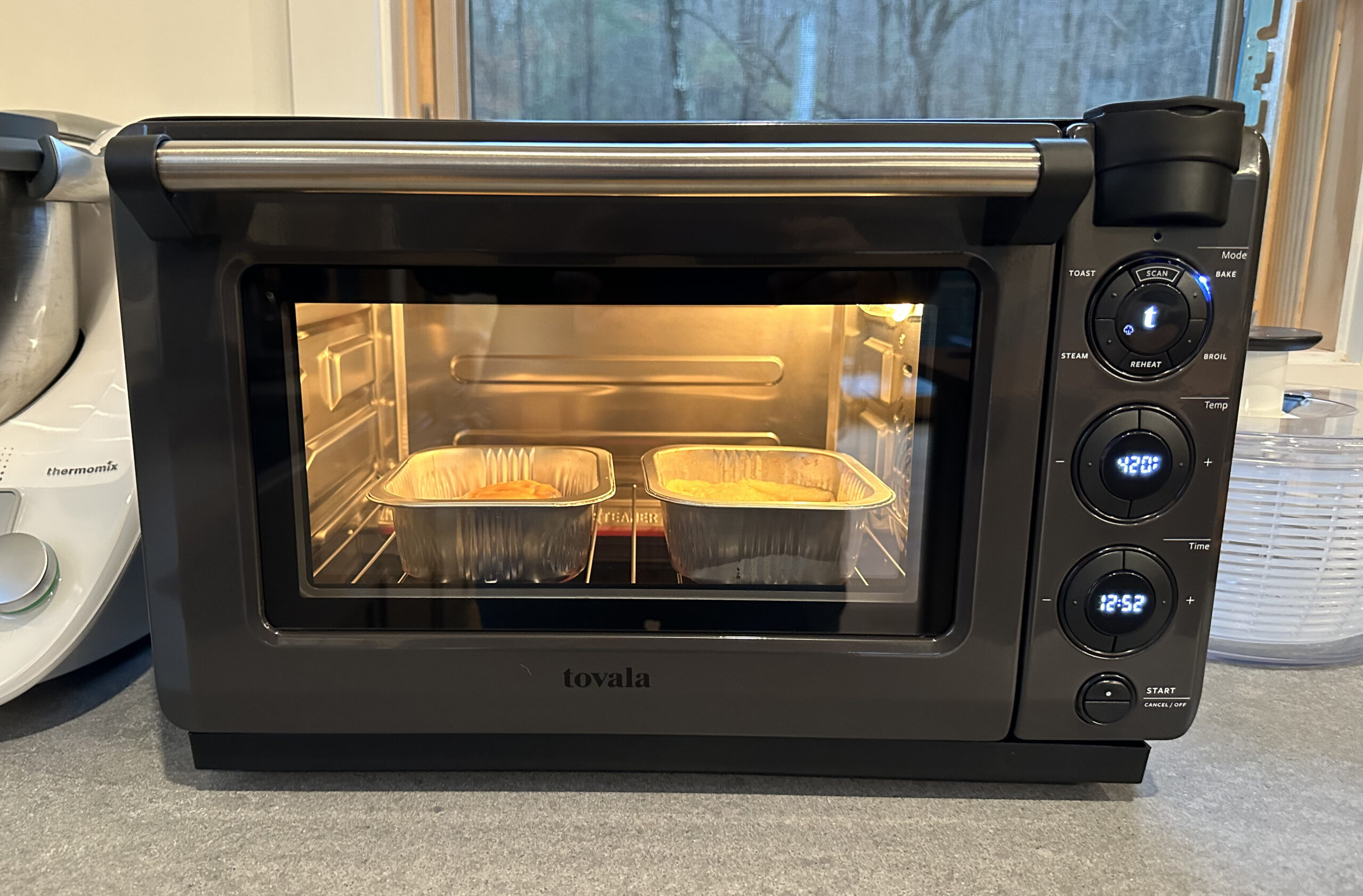 Tovala Gen 2 Smart Steam Oven | Countertop WiFi Oven | 5 Mode Programmable Oven | Toast, Steam, Bake, Broil and Reheat | Black & Stainless Steel