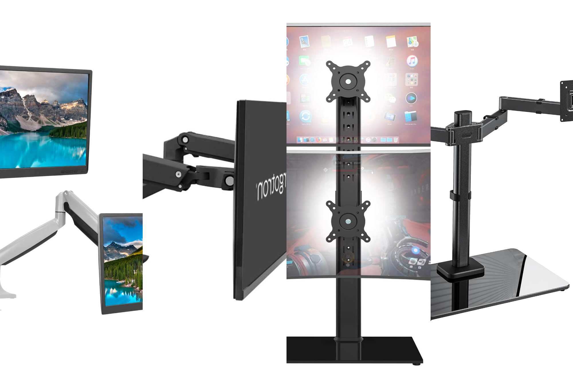 Dual Vertical Monitor Desk Mount – VIVO - desk solutions, screen