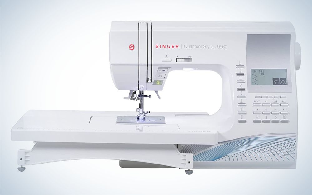 Singer 5560 Fashion Mate Sewing Machine with Extension Table and Hard Cover, Refurbished, White