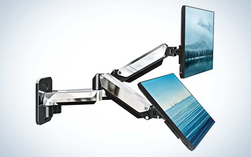 Dual Monitor Arm Fully Adjustable with 3-Section Extended Design