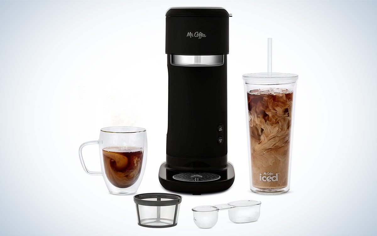 Iced Coffee Maker Hot and Cold Single Serve for K Cup Iced Coffee Machine  Silver