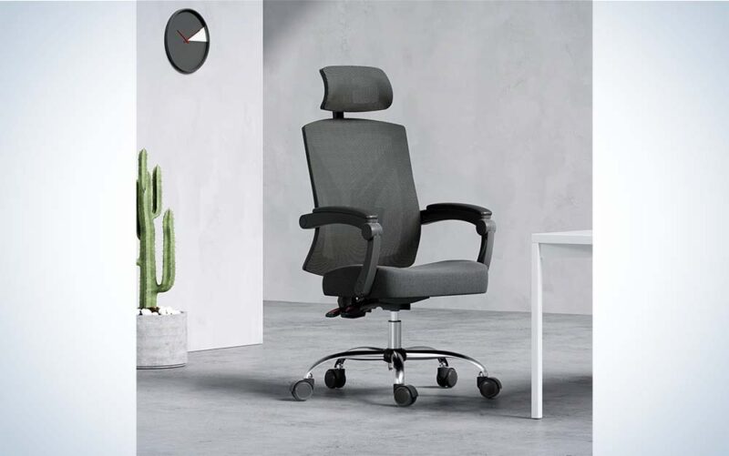The Hbada desk chair, which is designed with head and lumbar support, is one of the best cheap desk chairs that's ergonomic.
