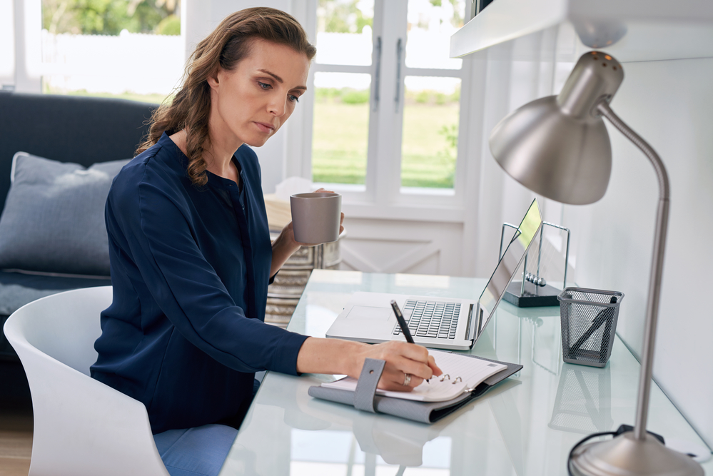 woman working from home