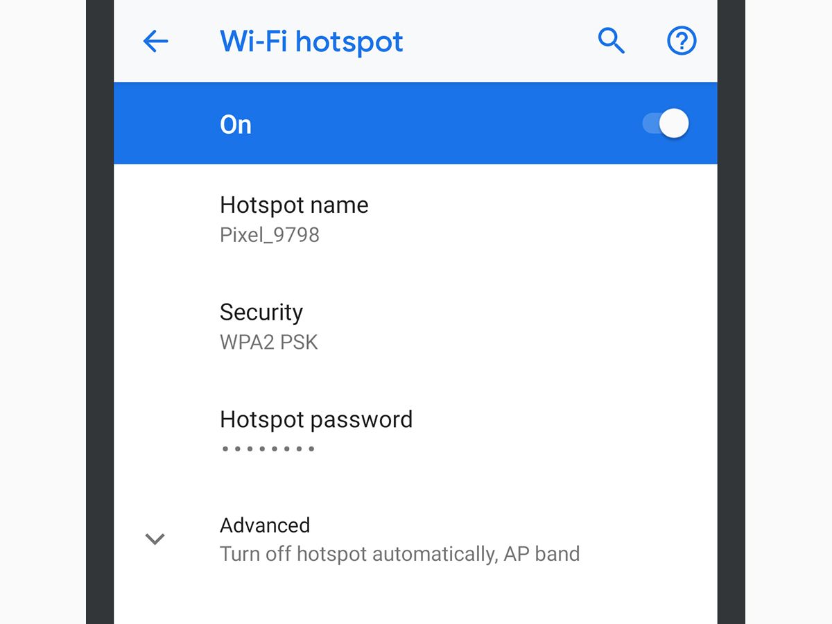 Android Wi-Fi hotspot