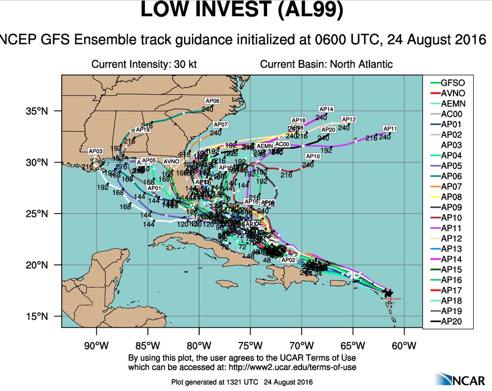 a forecast map with many squiggly lines