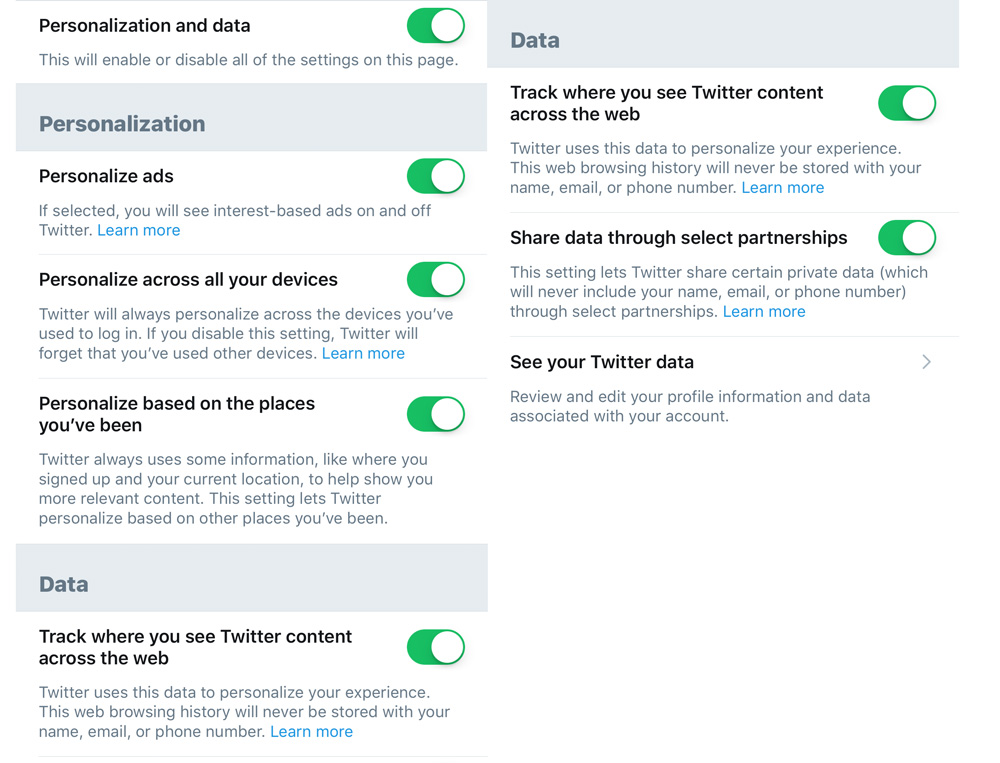 Twitter privacy