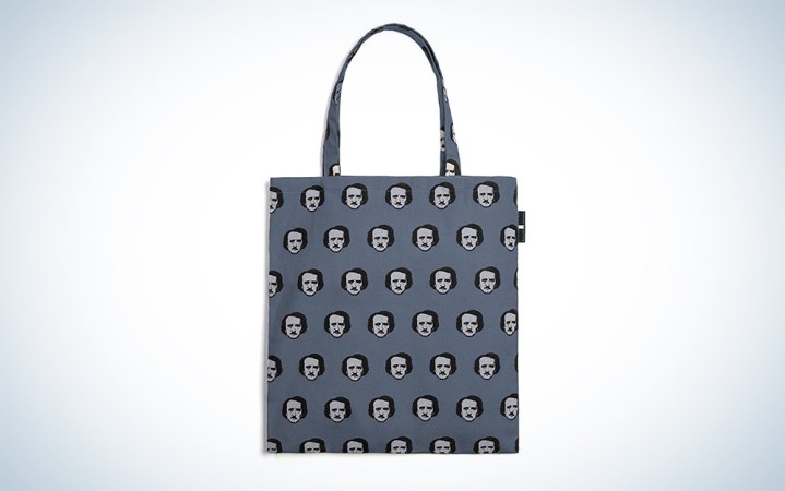  Gray tote bag with Poe's face