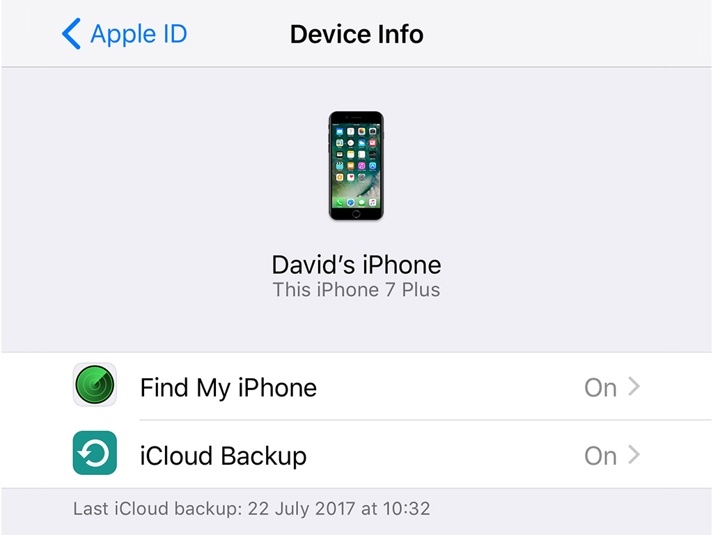 The Find My app on an Apple iPhone.