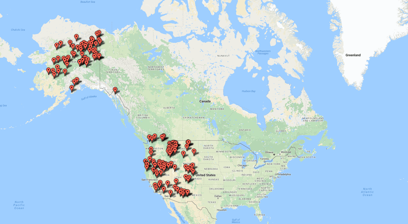 map of US wildfires