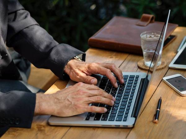 Laptop typing