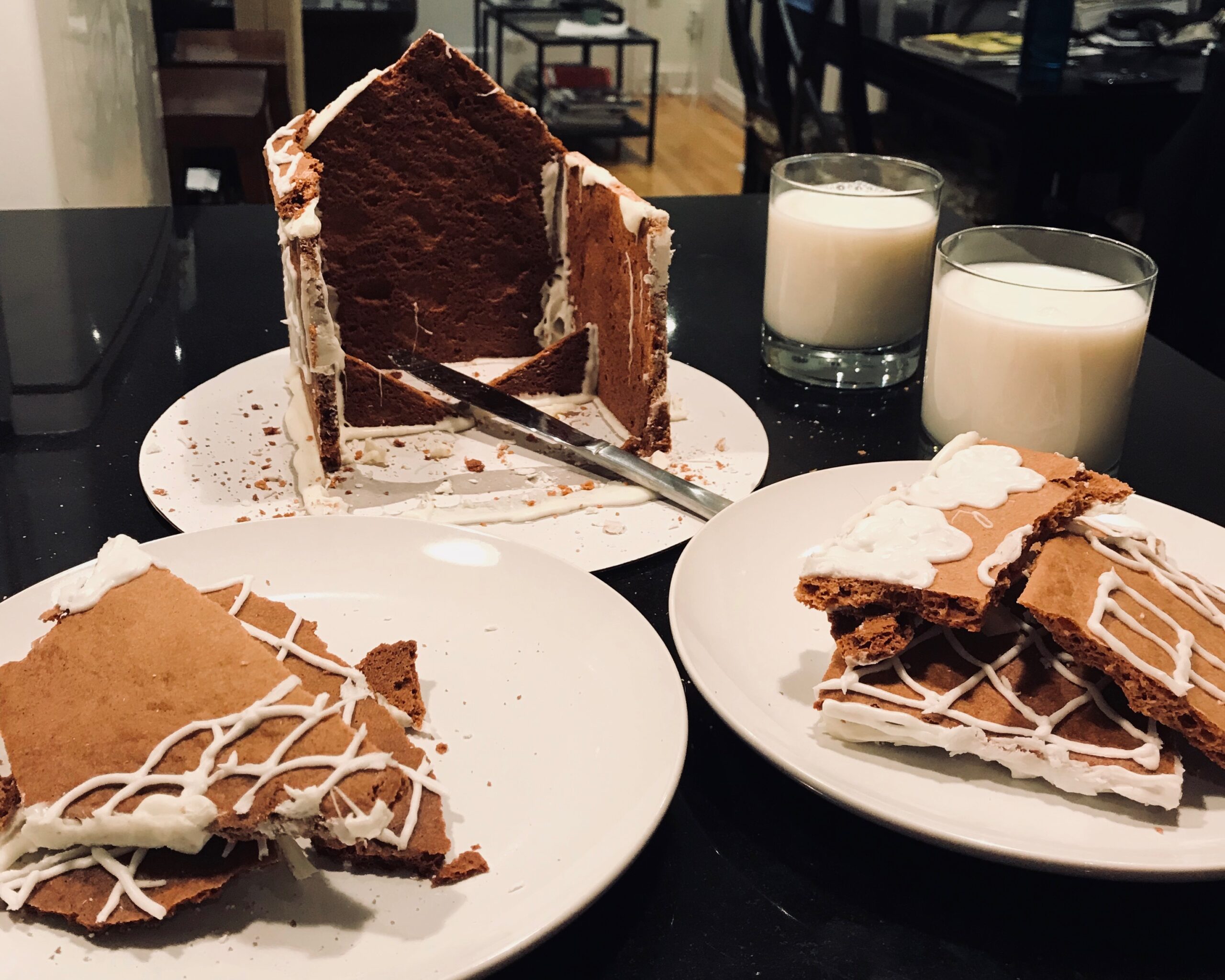 destroyed gingerbread house