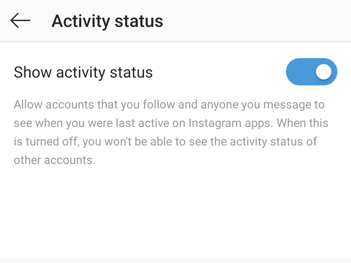 Activity status on Instagram