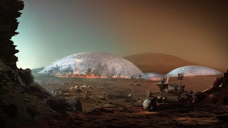 rendering of a martian city