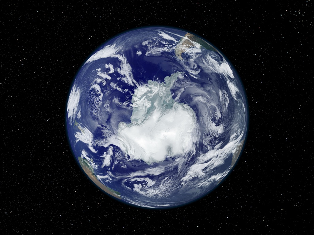 the earth's north pole viewed from space