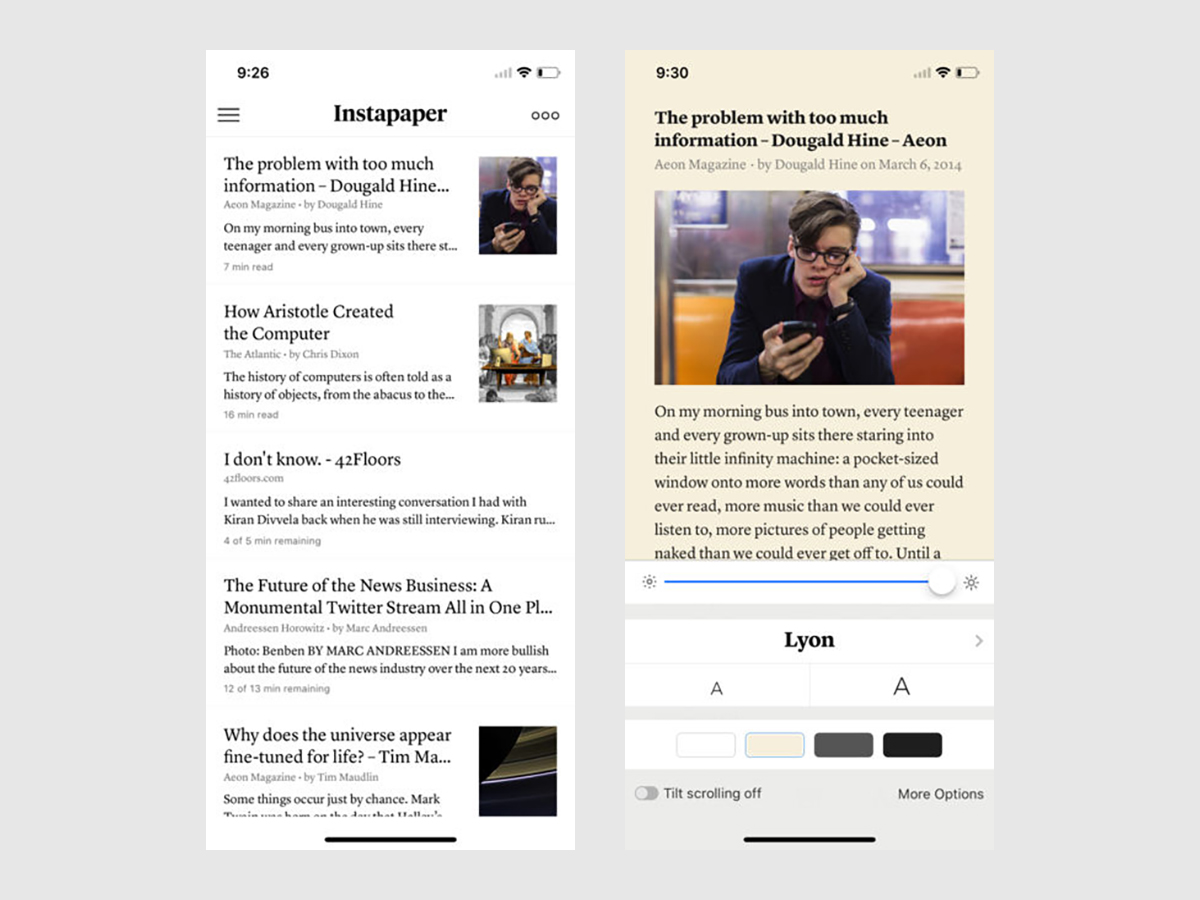 Instapaper iPhone app