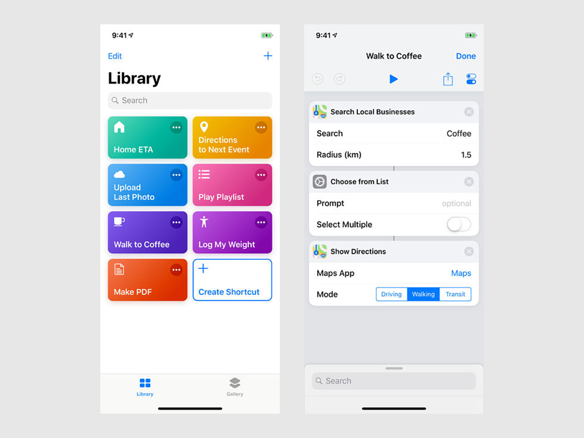 Shortcuts iPhone app