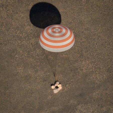 Soyuz 50 MS 2 module touches down in Kazakstan. 