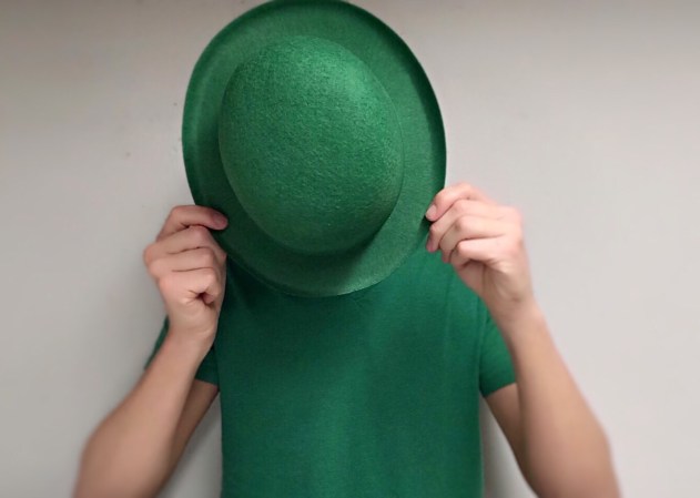 Green hat and shirt