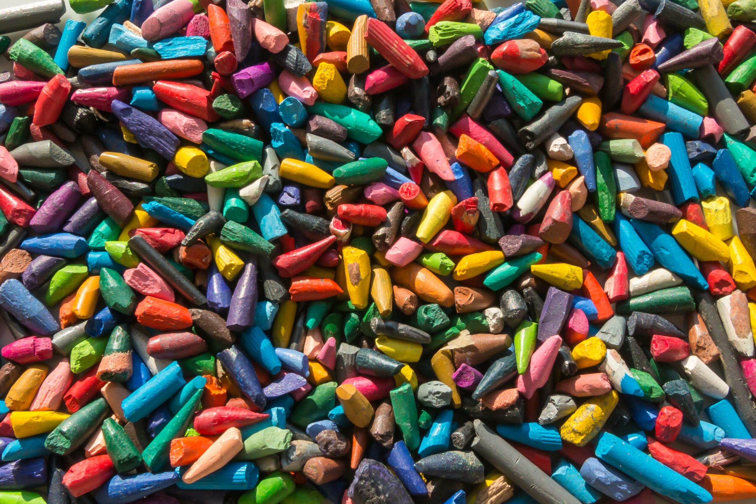 the remains of old crayons