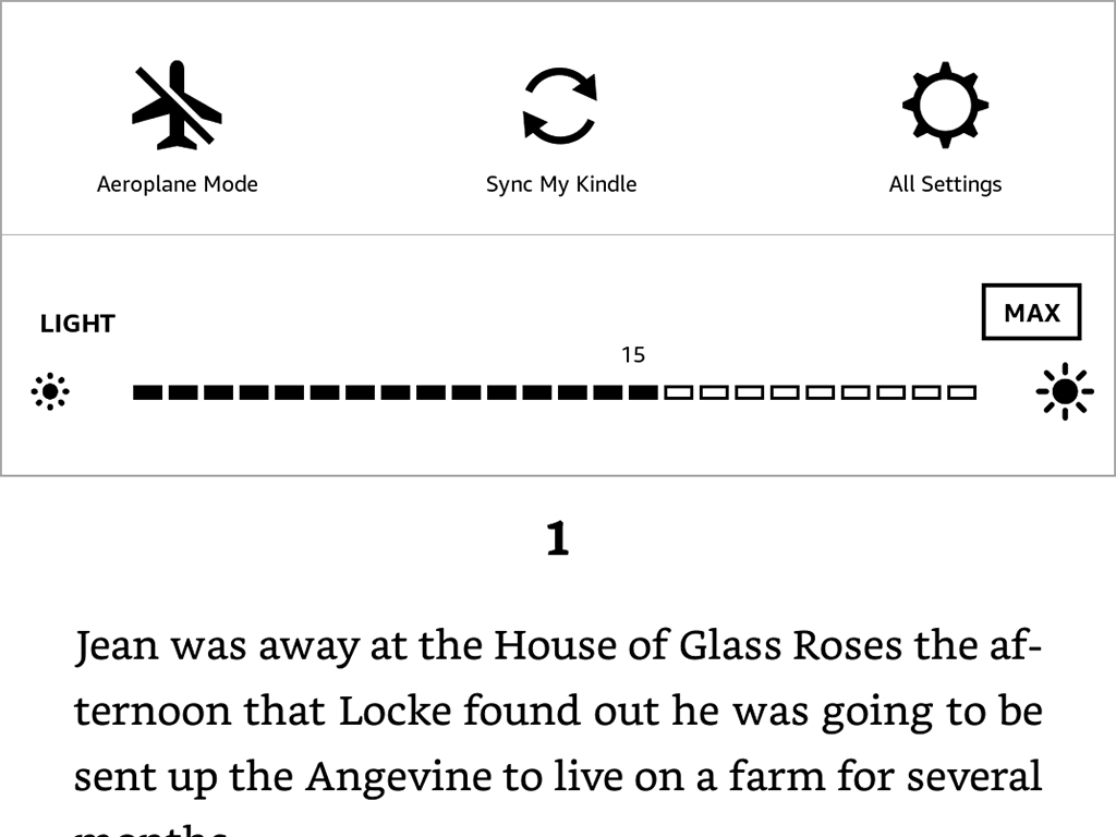 Pull down Kindle interface for battery saving