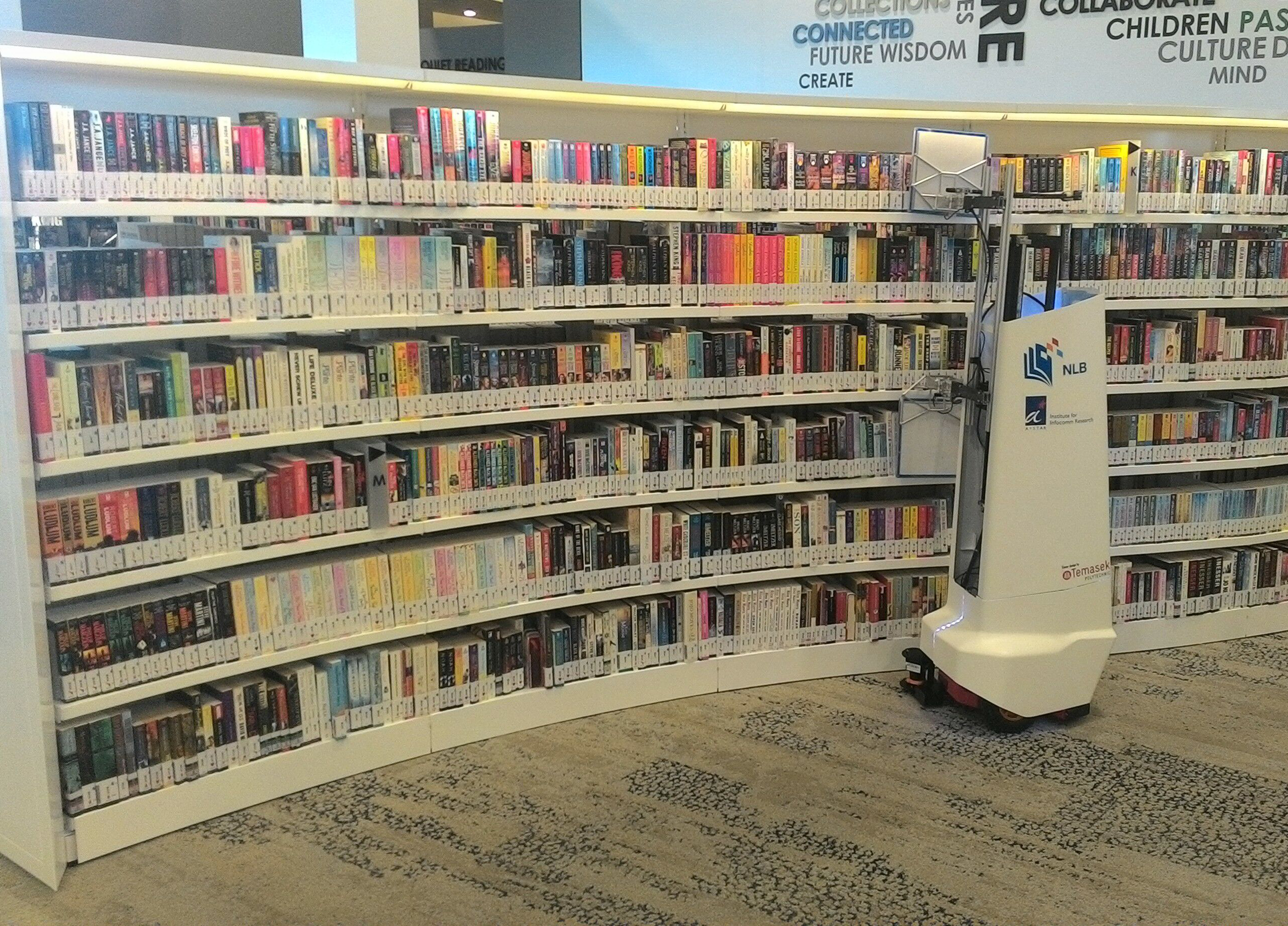 An autonomous robot developed by valuable resources is now possible thanks to robot technology developed at the Agency for Science, Technology and Research in Singapore scans a shelf of library books