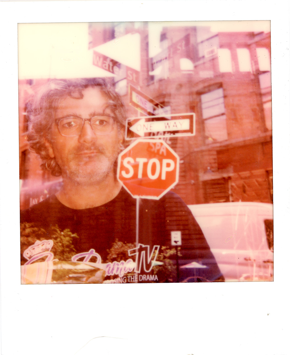 Polaroid Onestep+ sample man and stop sign