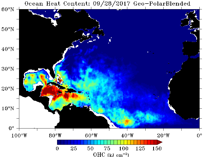 map of ocean heat content