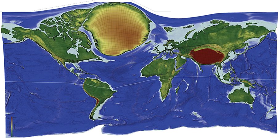 Earth's most remote locations enlarged on a world map