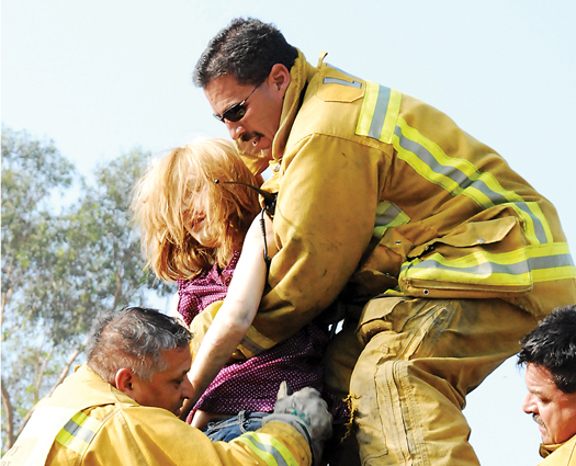 pulling woman from crash