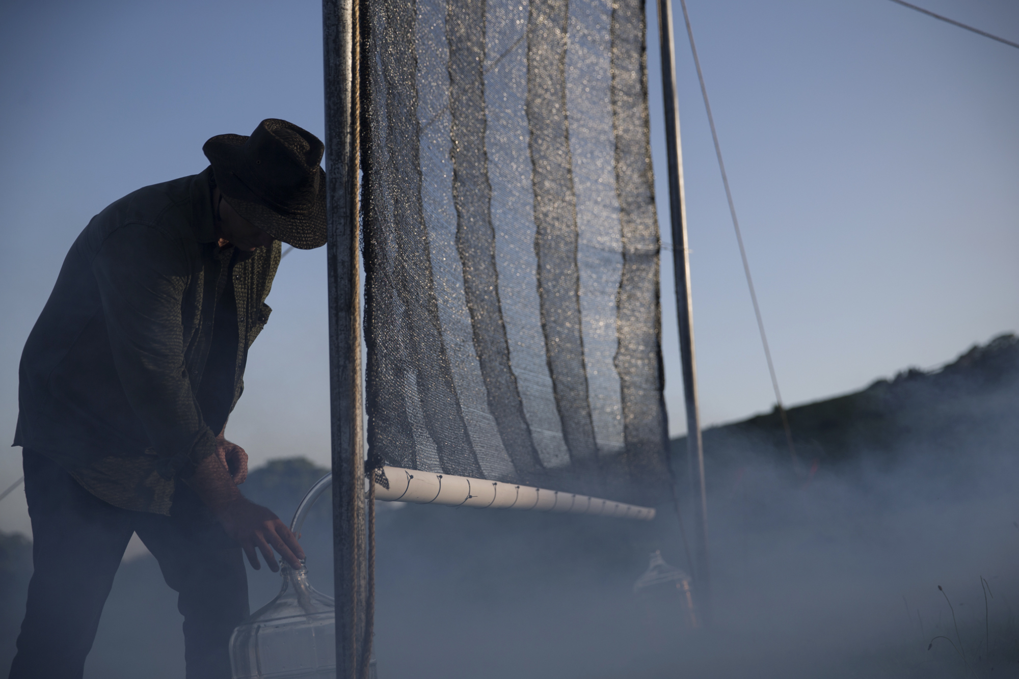 Chris Fogliatti and his fog catcher