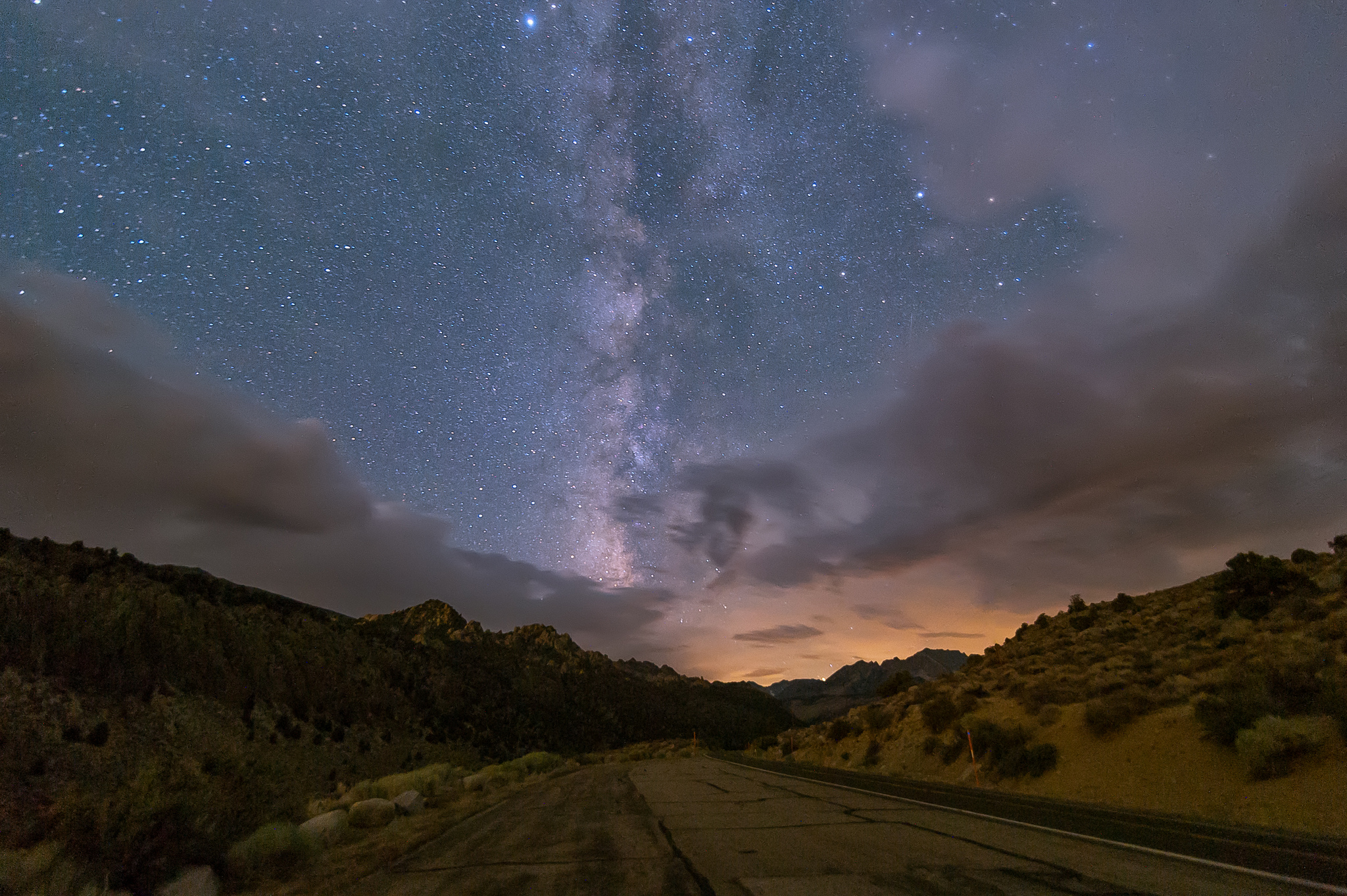 road under milky way