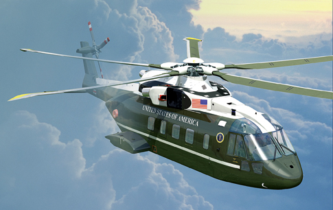 The Presidential Helicopter Marine One Drawn In Flight