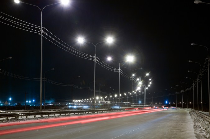 a road at night