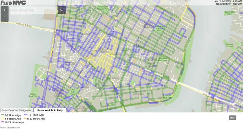 NYC Live Plow tracking
