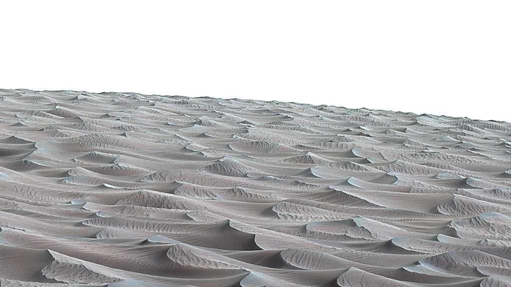 The First Martian Sand Dune Studied by Curiosity