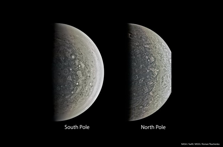 JunoCAM images of Jupiter’s northern and southern polar regions