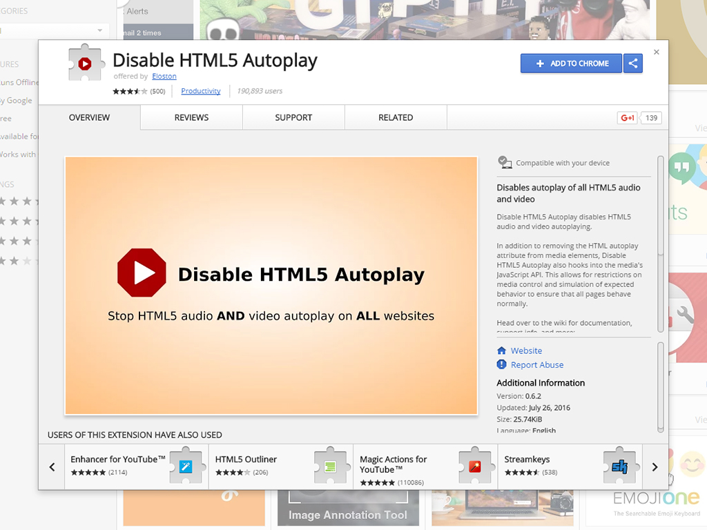 Disable HTML5 Autoplay