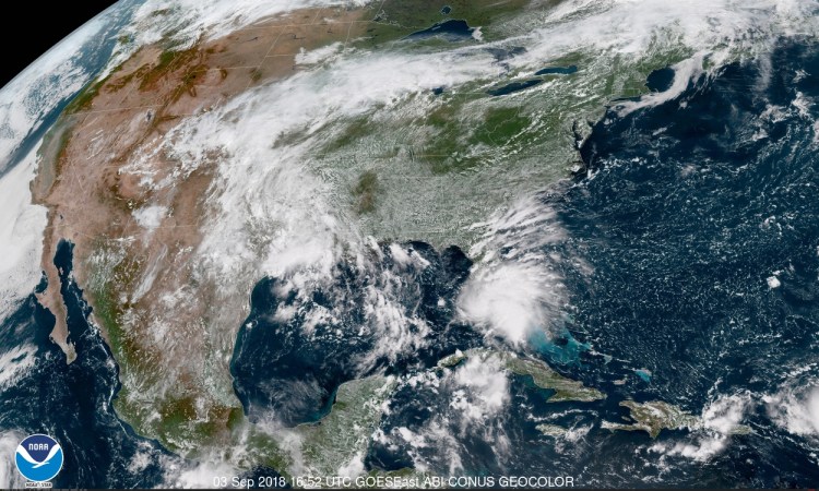 a satellite image of tropical storm gordon