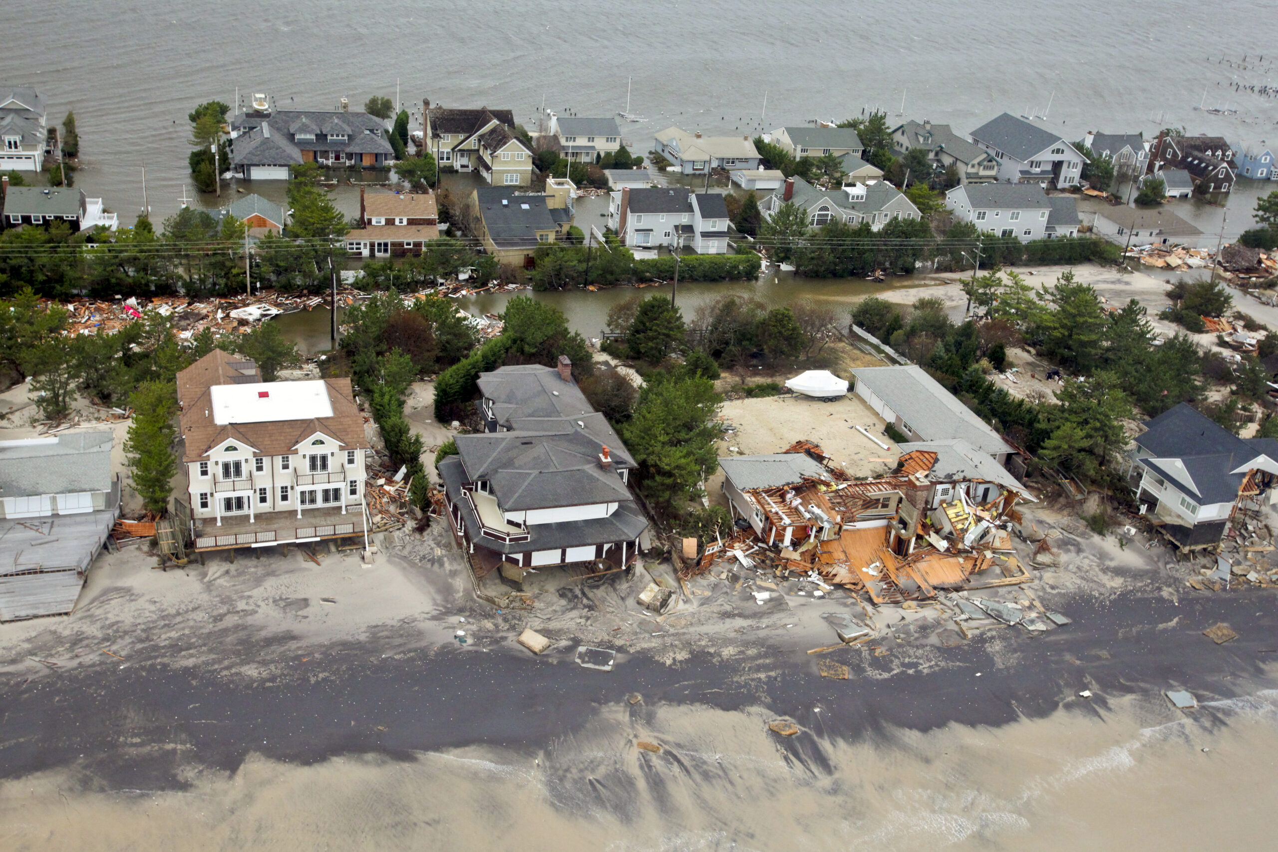 Aerial photos of New Jersey coastline in the aftermath of Hurricane Sandy