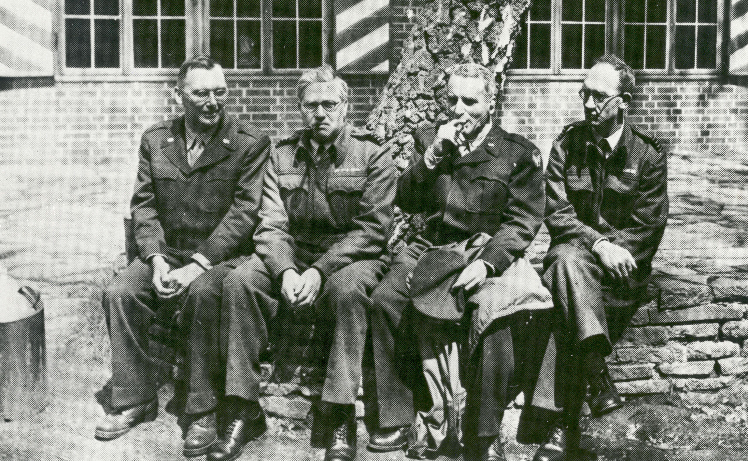 Dryden, left, in Germany in 1945.