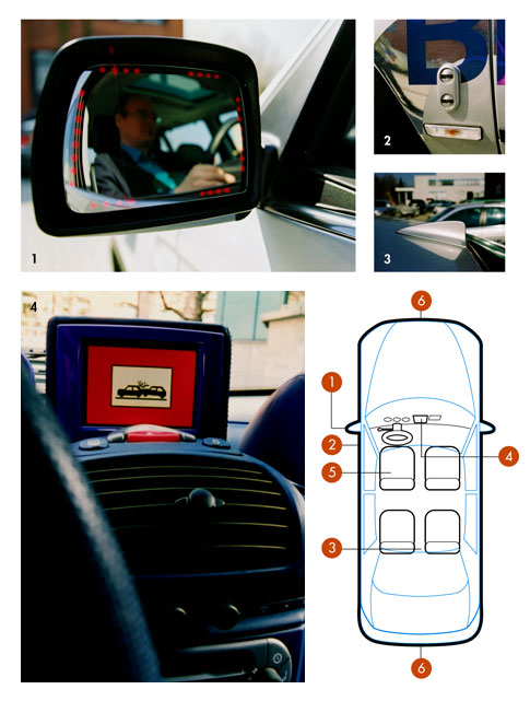 Modern car parts & a drawn car