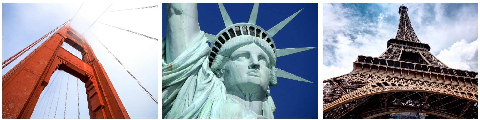 The Golden Gate Bridge (left), Statue of Liberty (center) and Eiffel Tower (right) all faced fierce opposition when they were first unveiled.