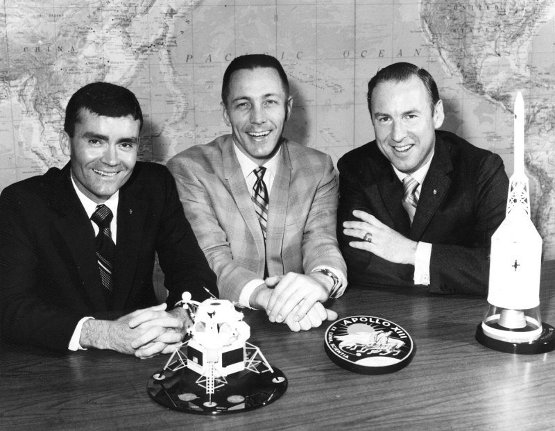 The Apollo 13 crew the day before launch