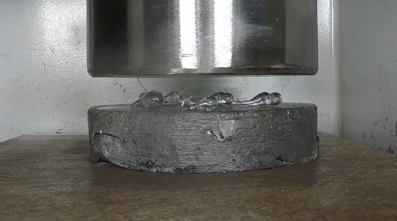 Hydraulic Press Versus Nearly Invincible Glass Teardrops