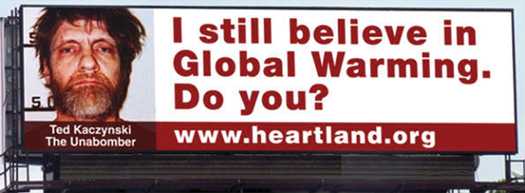 anti-climate-science ad campaign poster
