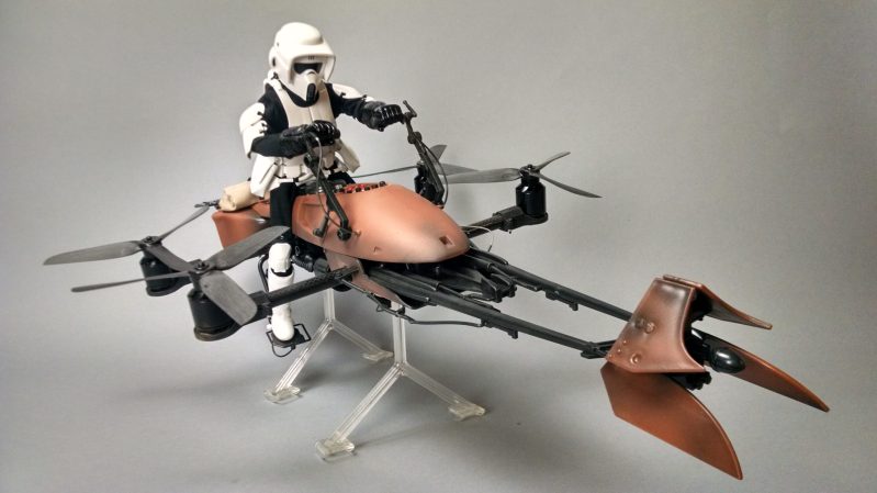 Star Wars Toy Converted Into Working Speeder Bike Drone