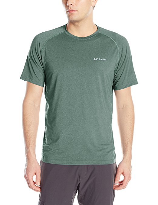 Columbia green, synthetic short-sleeve men's shirt